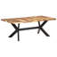 Heaven Acacia and Rubberwood Rectangular Wood Top Dining Table with Steel Base