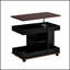 Table de bout réglable avec roulettes, table d'appoint moderne multifonctionnelle avec plateau relevable, plateau tournant à 360 ° et espace de rangement pour le salon, petit espace