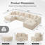 Canapé d'angle modulaire en forme de U de 137 pouces, canapé Cloud en velours côtelé compressé 6 pièces avec modules amovibles, assise profonde, aucun assemblage requis-442106186
