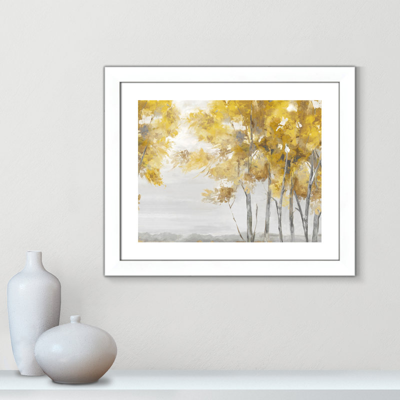 Jaune altruiste - Art encadré autoportant, Cadre blanc mat, H 23 po x l 27 po x P 1,25 po