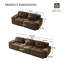 Ensemble de canapé 2 pièces 5 places en velours côtelé avec sièges profonds et coussins capitonnés sans assemblage, brun chocolat-129204978