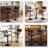  Swivel Adjustable Height Bar Stool ,Counter Height Bar Stools Set of 2, Fabric Upholstered Counter Barstools with Backrest for Kitchen Island, Home Bar,Brown-123406825