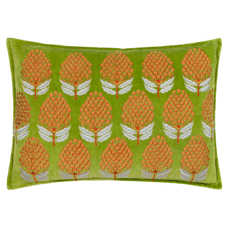 Portofino Floral Rectangular Cushion, Green/Red