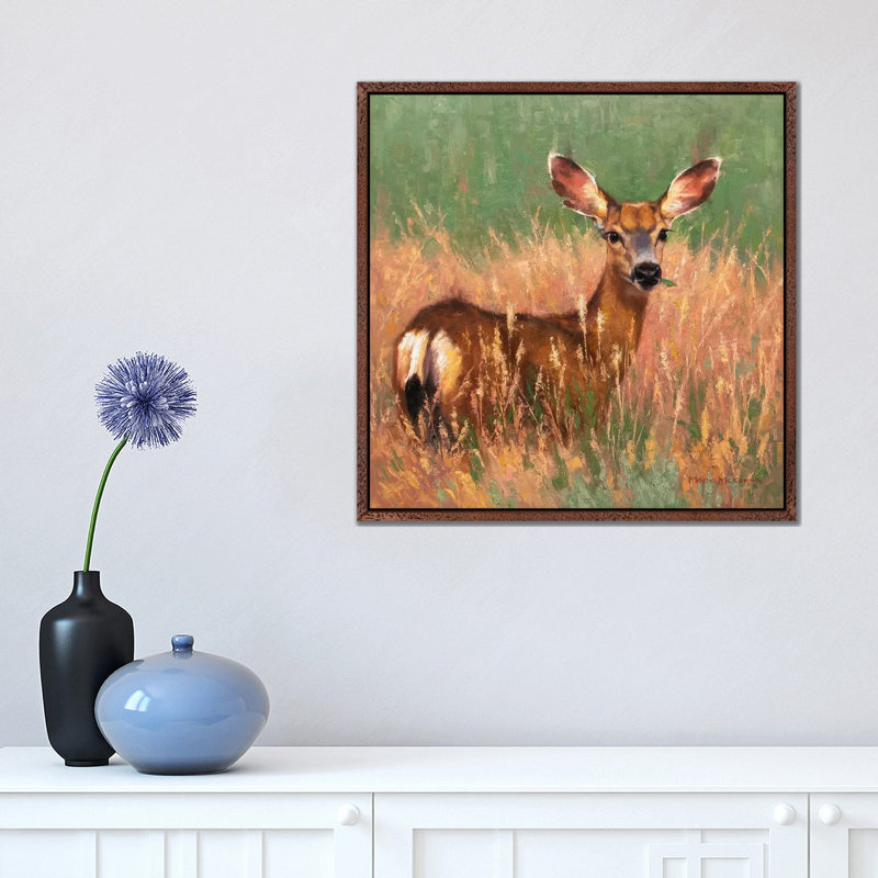 Sweetgrass 1 Piece Painting on Canvas, 45.72cm H x 45.72cm W x 3.81cm D, Classic Brown Wood Framed