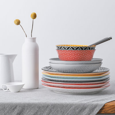 10-Inch American-Style Colourful Plates Set Of 6