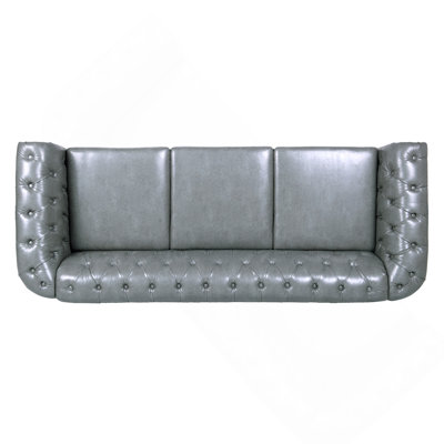 Canapé Chesterfield à accoudoirs roulés 84,65 po