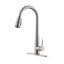 Robinet d'évier de cuisine à poignée simple en acier inoxydable avec douchette extractible-128500632