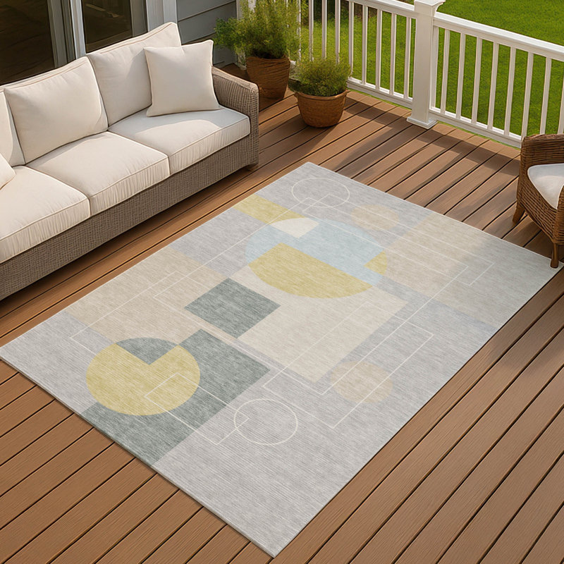 Tapis intérieur / extérieur lavable à la machine Chantille ACN2500, Argent argent, 9 pi x 12 pi