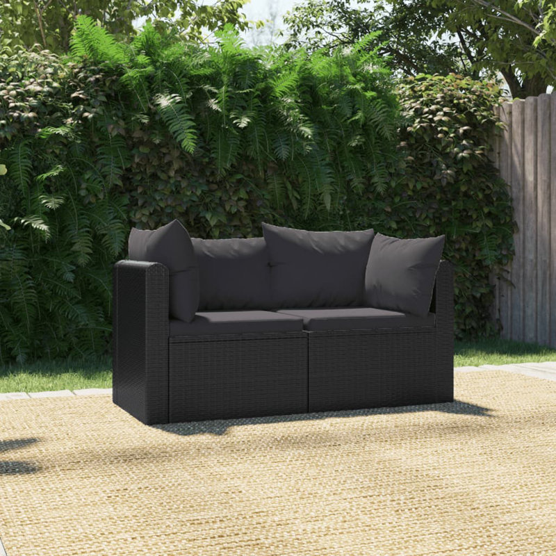 Canapé de patio rectangulaire avec coussins Sessa, 2-Seater