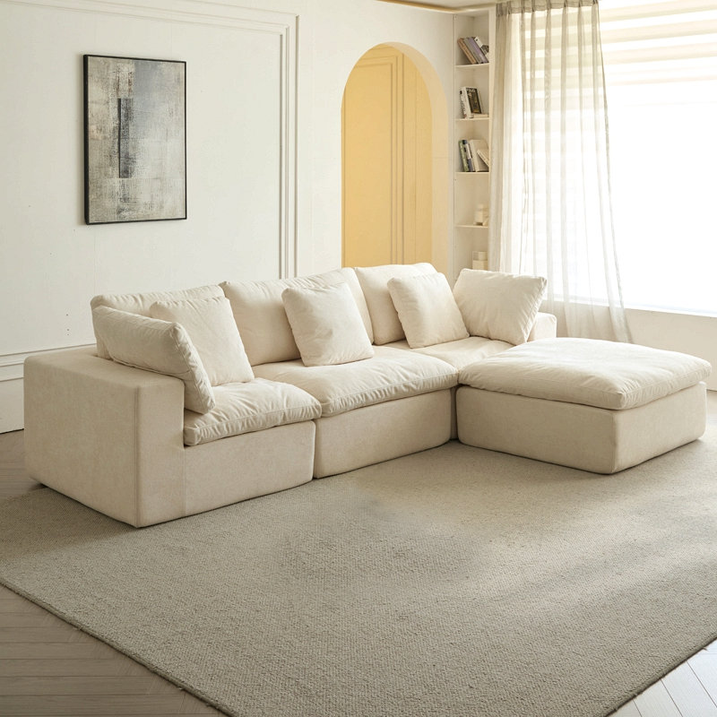 Canapé modulaire modulaire, canapé modulaire compressé en velours côtelé de style minimaliste moderne, canapé-lit, 4