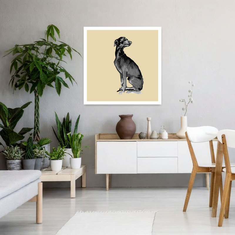 Art contemporain, chien très moderne, H 36 po x l 36 po