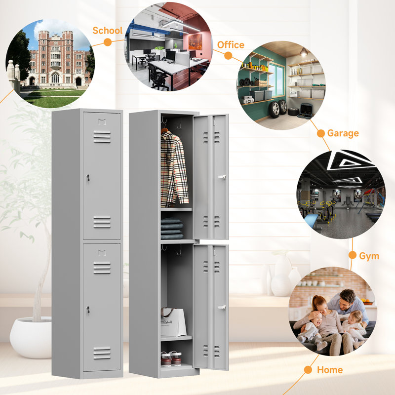 Marnee 15 " Wide 3 - Shelf Storage Cabinet with, Gray