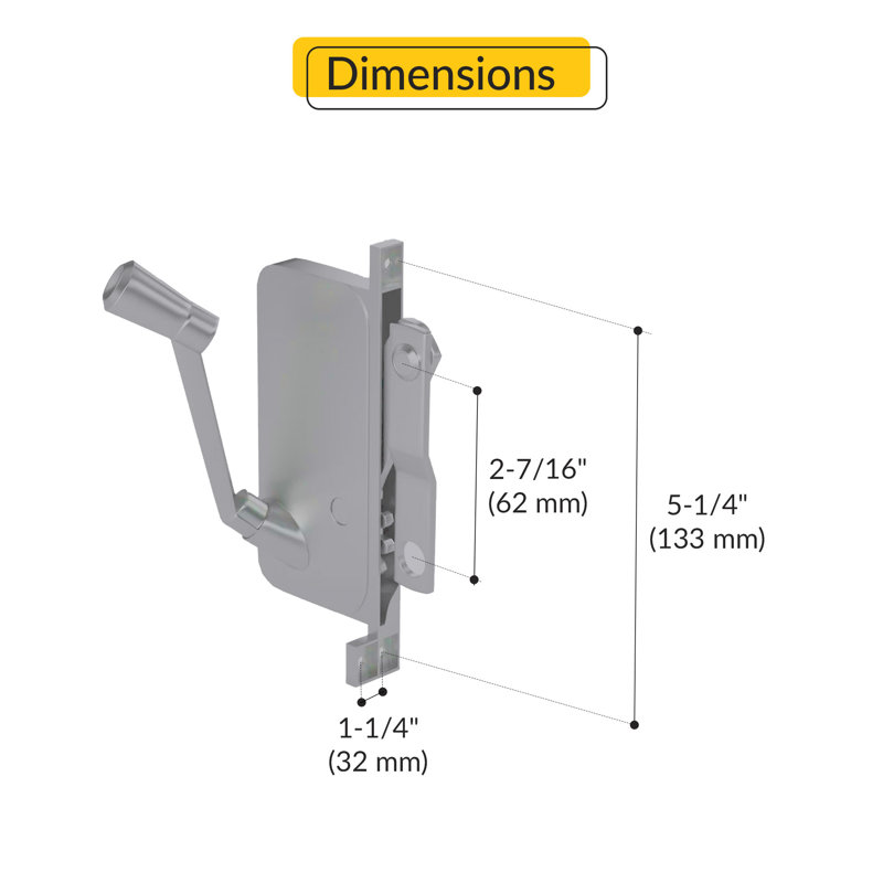 Brixwell 41-215p D Awning Operator Mill Contemporary Left Type