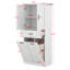 Armoire de rangement haute pour salle de bain avec 2 paniers à linge, armoire de salle de bain en bois avec portes et tiroir, tablettes réglables-371656476