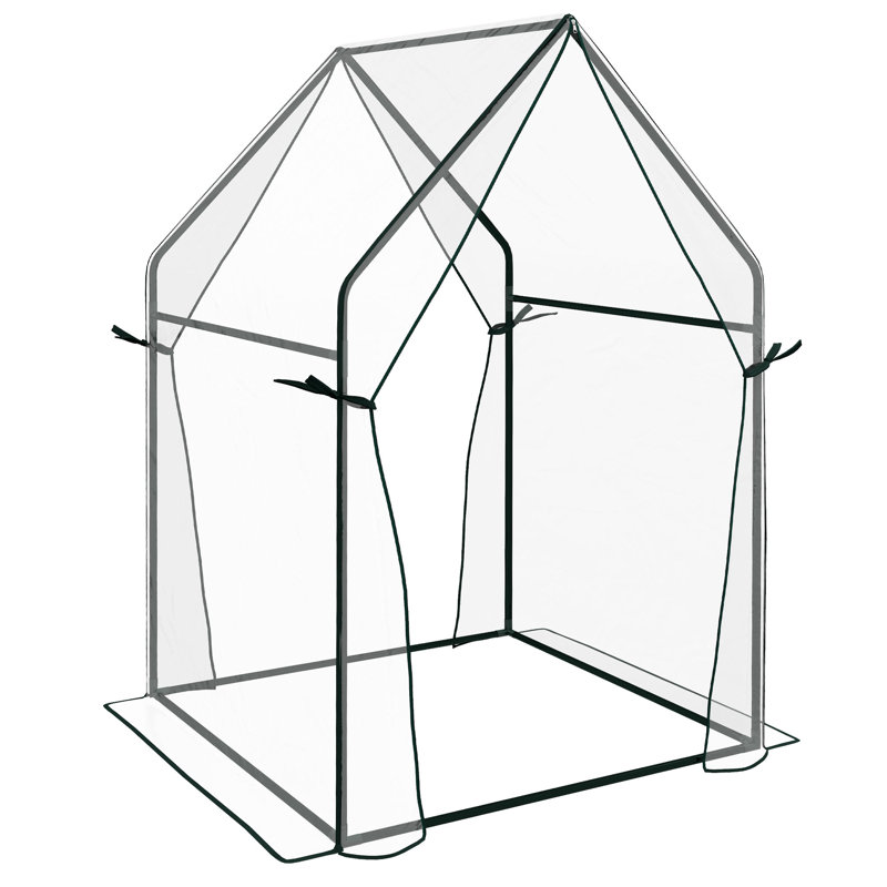 Brieya Mini Greenhouse, 2 Zipped Doors Portable, 90 x 90 x 145cm, Clear