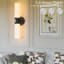 Set of 2 16.5" Rechargeable Cordless Frosted Wall Sconces with Remote Control and Included Bulbs-1526931782