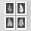 "Silhouettes botaniques blanches, fougère et feuilles de palmier, décor moderne" - 4 pièces-101520356-101520361
