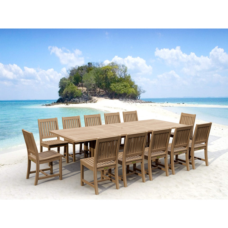 Ensemble repas 9 pièces teck Sahara
