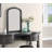 Antique Grey Finish Wooden Carved Vanity Set With Mirror, Stool, And Drawers | Gift Idea-25155630