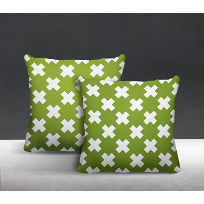Perri Criss Cross Indoor/Outdoor Square Pillow