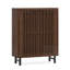 Armoire à chaussures en bois à 6 niveaux avec portes à persiennes-1068054678