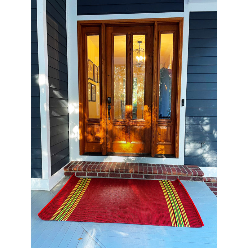 Mad Mats Serape Red Indoor / Outdoor Area Rug - Reversible