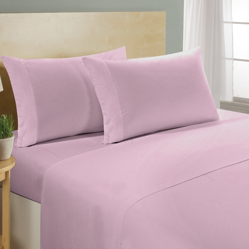 Ensemble de draps en coton à 100 % à densité de tissage de 1000 fils de la collection Milan, Mauve