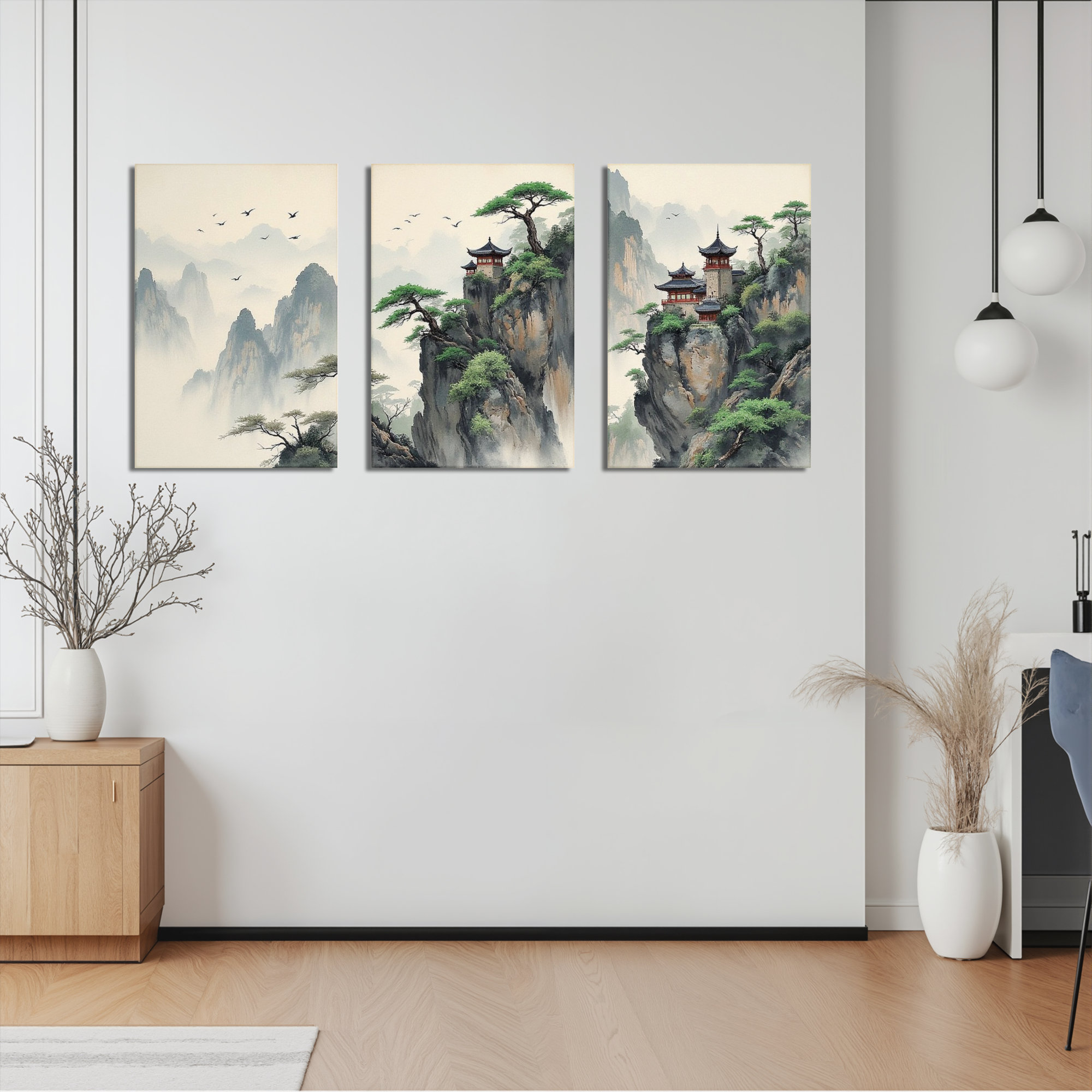 Red Barrel Studio® Chinese Landscape Painting Canvas Wrapped Wall Art ...