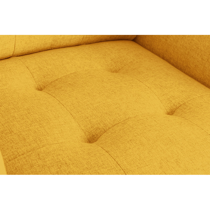 Upholstered Armchair, Yellow Linen