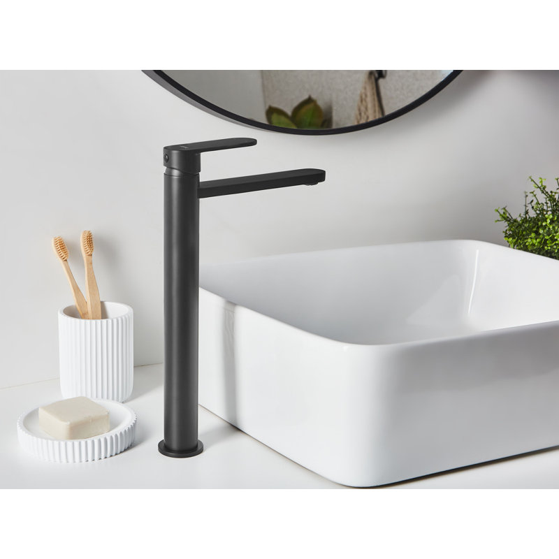 Tall Basin Mixer Tap Mahar Brass Black, Matte Black
