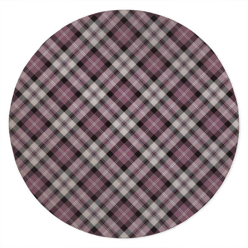 Anthony Plaid Non-Slip Outdoor Rug, Round 5'