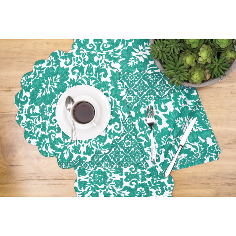 Malviya Madison Aqua Cotton Table Runner