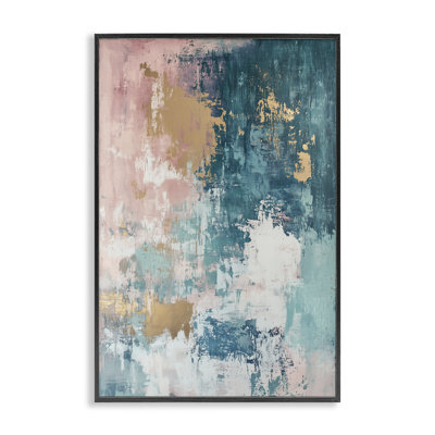  Art abstrait giclée bleu sarcelle par Gina Kelly