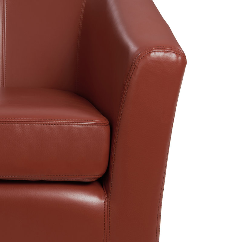 30-Inch Wide Swivel Barrel Chair, Pumpkin Bonded Leather