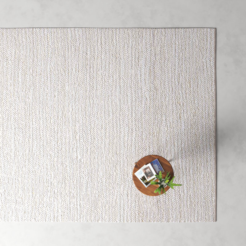 Garret Handmade Flatweave Ivory/Beige Area Rug, Rectangle 4' x 6'