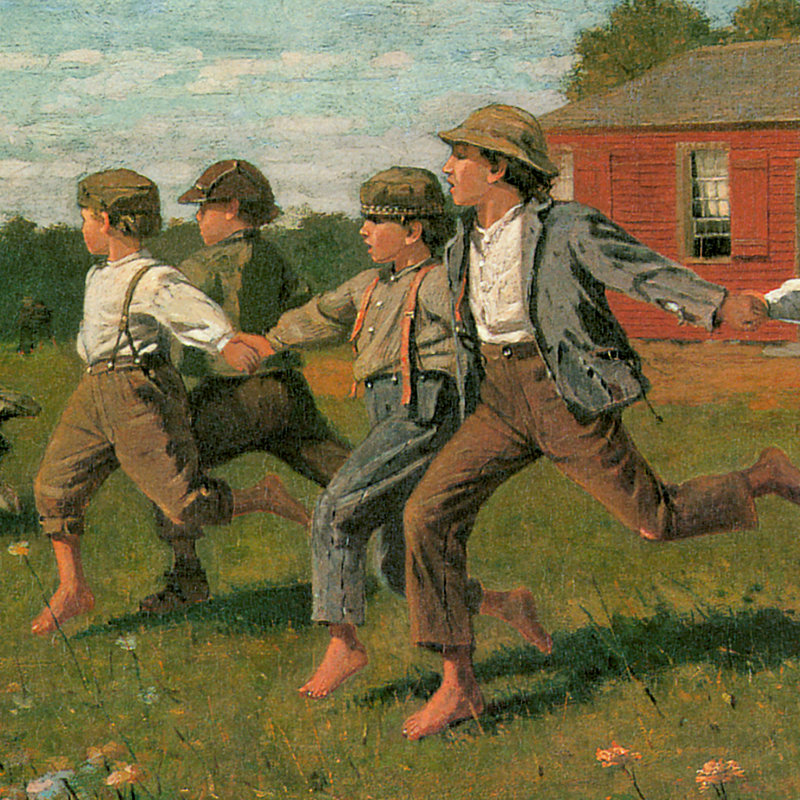Snap The Whip, 1872 Print by Winslow Homer, 31" H x 47.5" W x 1.25" D