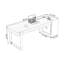 Bureau rectangulaire à 2 tiroirs en bois manufacturé brun noisette + barenia + acier inoxydable-2077261712-2077261714-2077261715