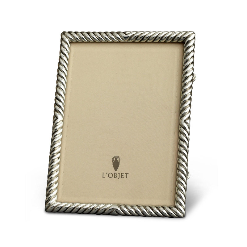 Deco Twist Frame, 5" W x 7" H, Platinum, Platinum Plated