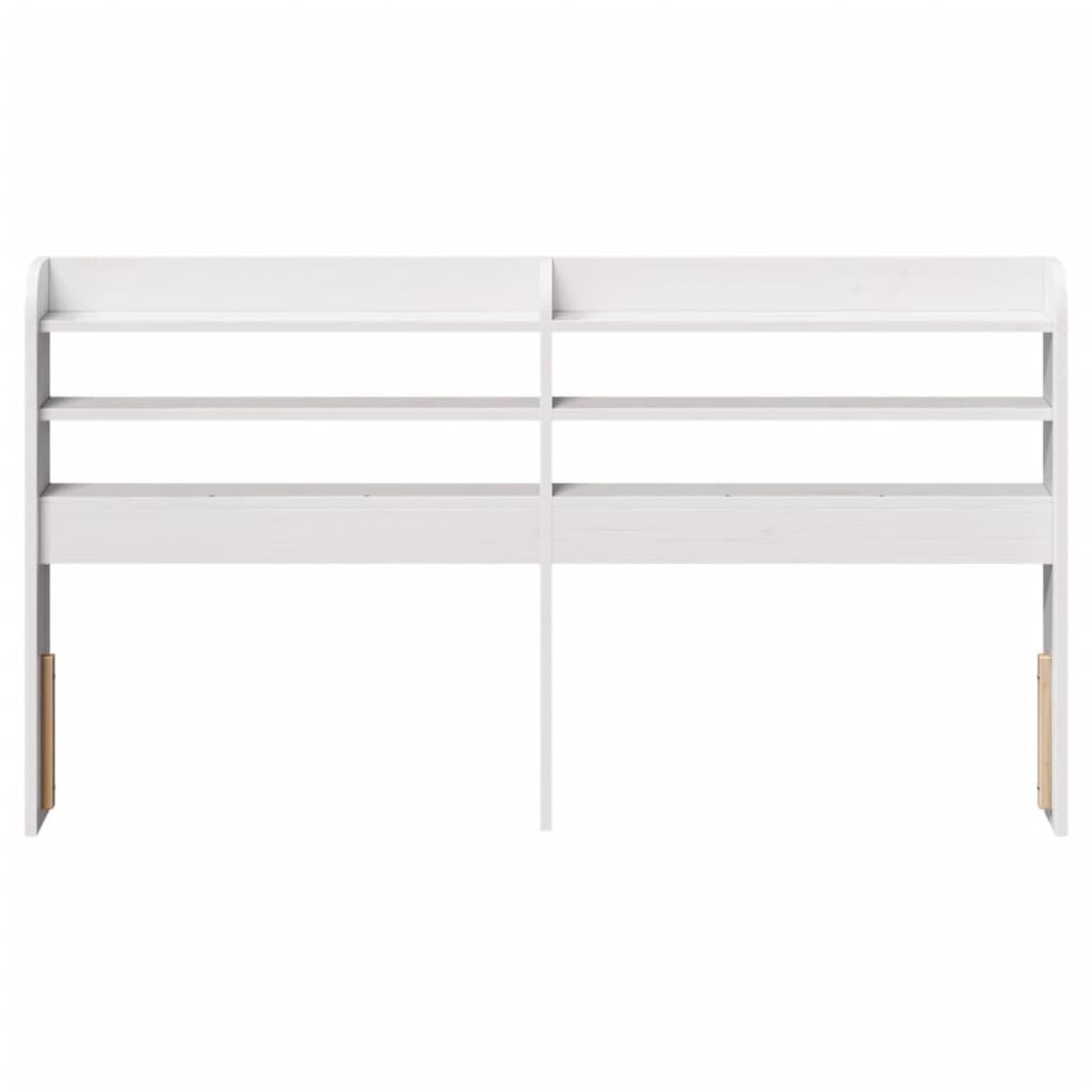 Vidaxl Headboard With Shelves White 150 Cm Solid Wood Pine, White - Image 3