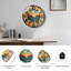 Horloge murale vitrail décoratif coucher de soleil océan - horloge murale 24 po