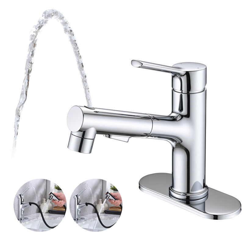 Single-handle Bathroom Faucet with Drain Assembly, Chrome
