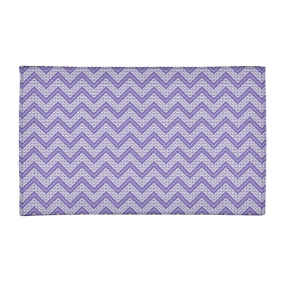 Tapis mauve/gris à cadre à main