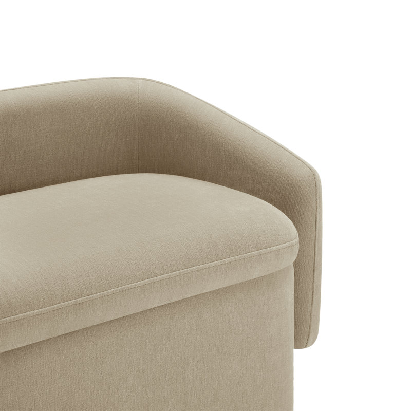 Banc de rangement rembourré en mélange de polyester Bredon, Capri Wicker Performance Chenille