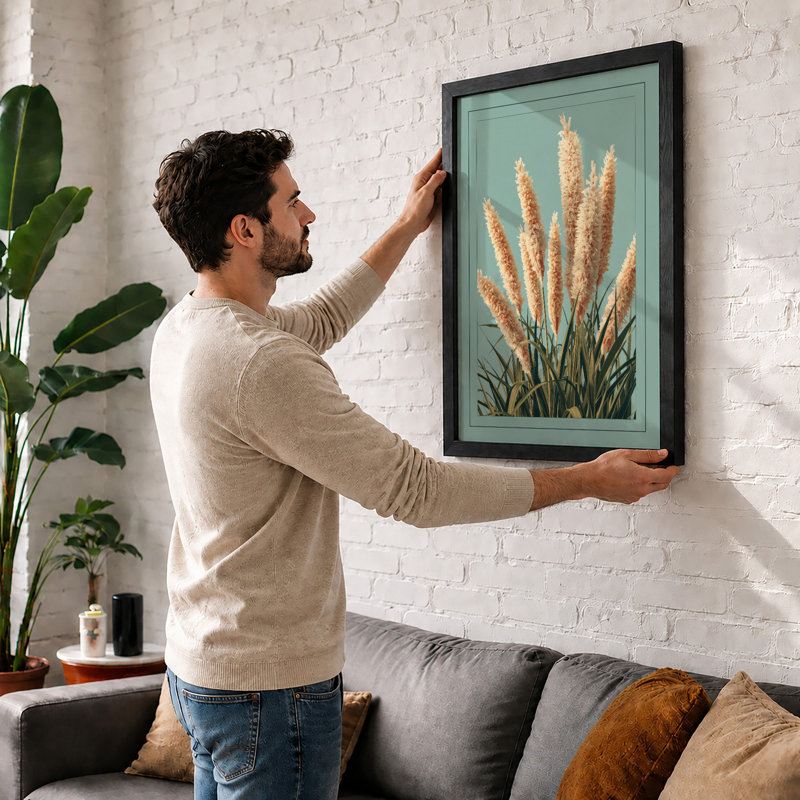 Golden Grain Study Botanical - Print, A1 - 84.1 x 59.4 cm, Black