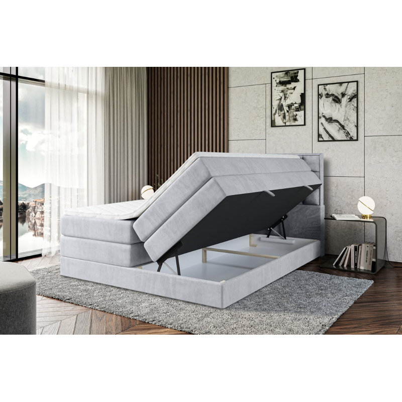 Bed, 180cm W x 200cm L, Light gray