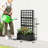 Galvanized Raised Garden Bed Planter Box With Trellis For Climbing Plants, Vegetable, Vines, 24" X 9" X 44.5", Black-803430472
