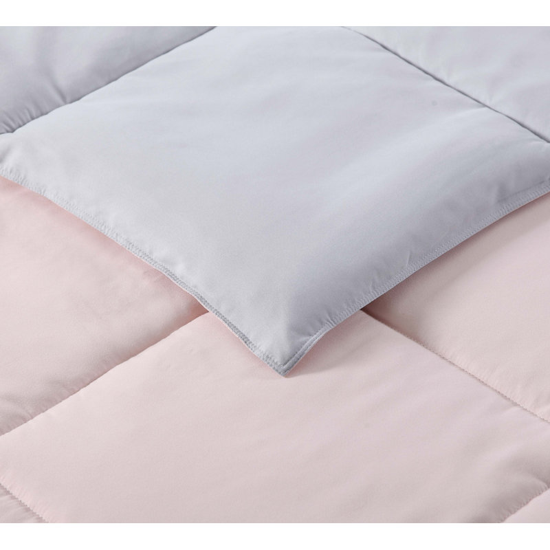 Full Black and Grey Reversible Microfiber Comforter Set