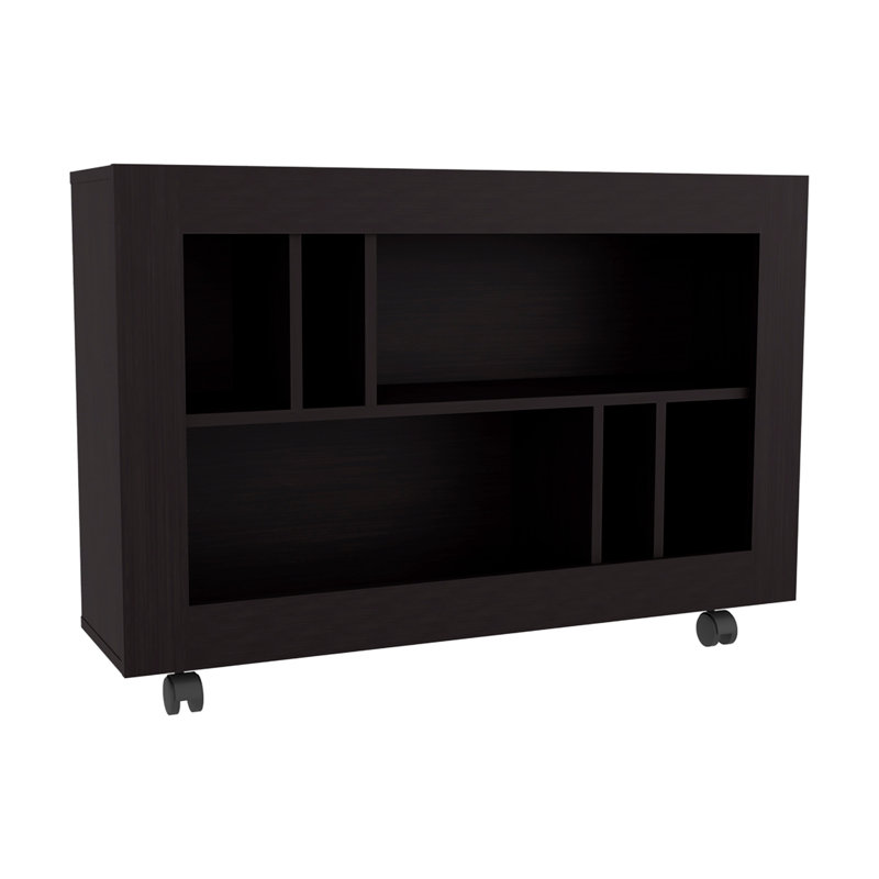 Console console, 5 tablettes, 4 roulettes