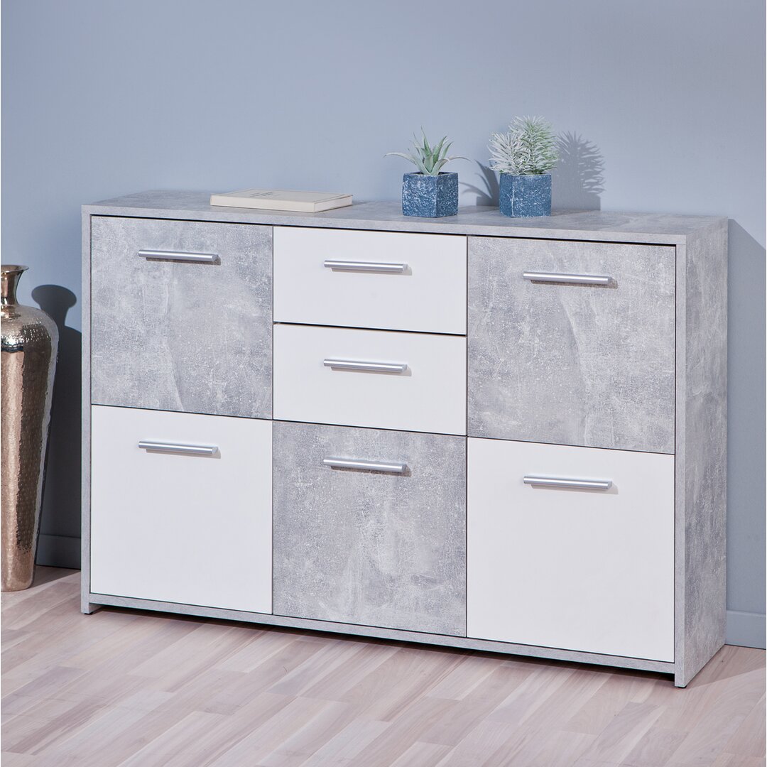 Sideboard FSC Eboli weiss und Beton Nachbildung