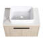 Meuble-lavabo mural en chêne de conception moderne avec lavabo en céramique, porte à fermeture en douceur et rangement KD compact-1234940249